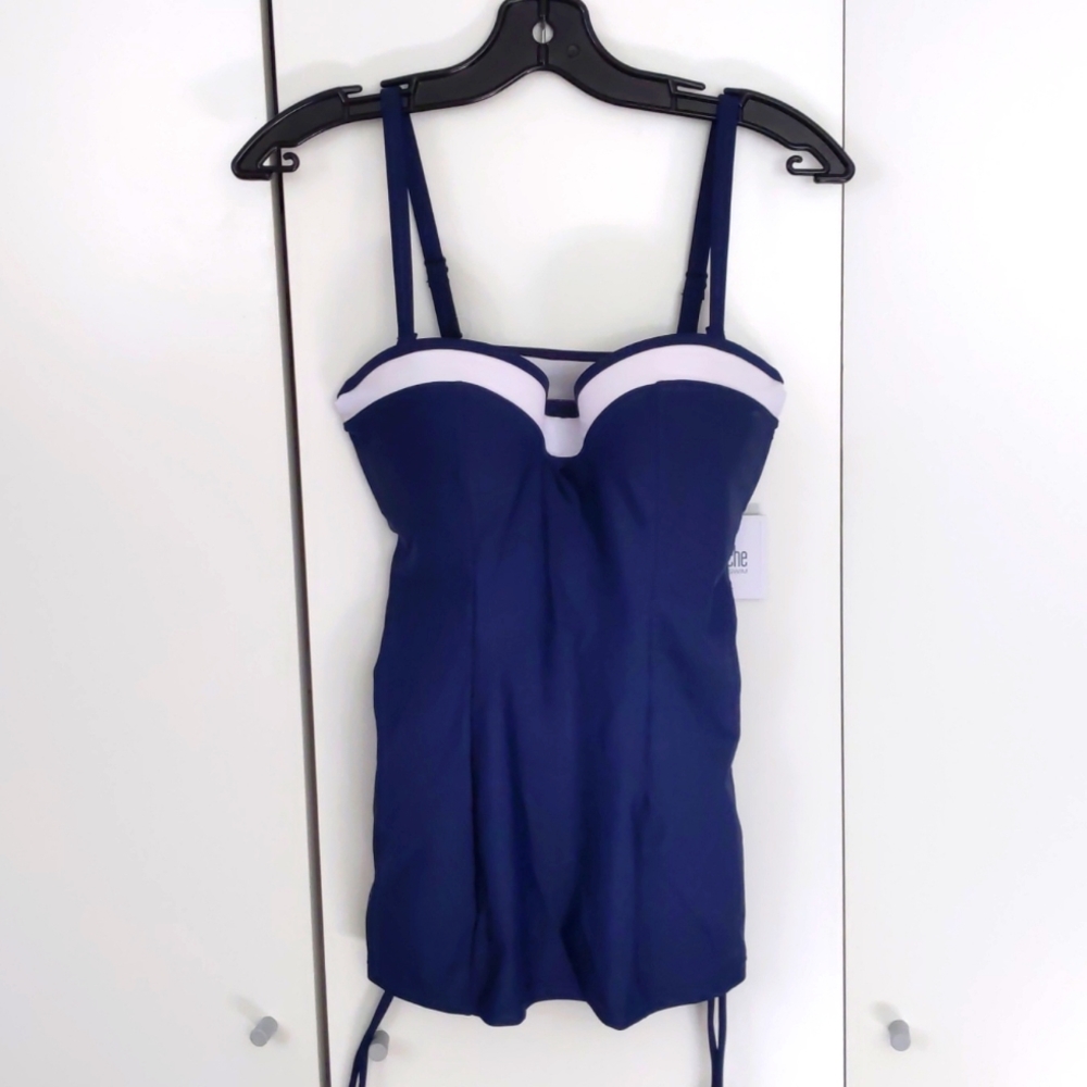 Panache Anya Cruise Tankini Top. Bra size. Navy/White. Multiple sizes.